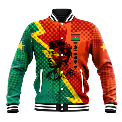 Burkina Faso Independence Day Thomas Sankara Baseball Jacket Revolution Heritage Broken Chains Graphic