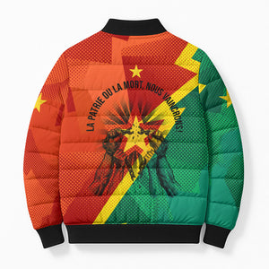 Burkina Faso Independence Day Thomas Sankara Bomber Puffer Jacket Revolution Heritage Broken Chains Graphic
