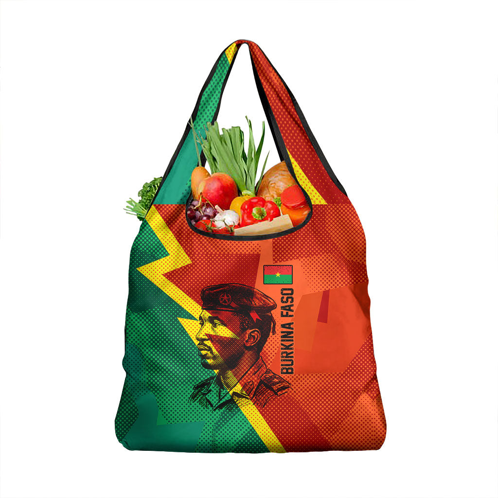 Burkina Faso Independence Day Thomas Sankara Grocery Bag Revolution Heritage Broken Chains Graphic
