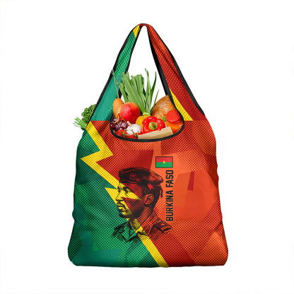Burkina Faso Independence Day Thomas Sankara Grocery Bag Revolution Heritage Broken Chains Graphic