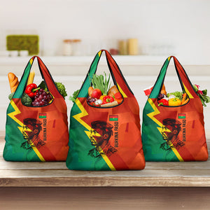 Burkina Faso Independence Day Thomas Sankara Grocery Bag Revolution Heritage Broken Chains Graphic