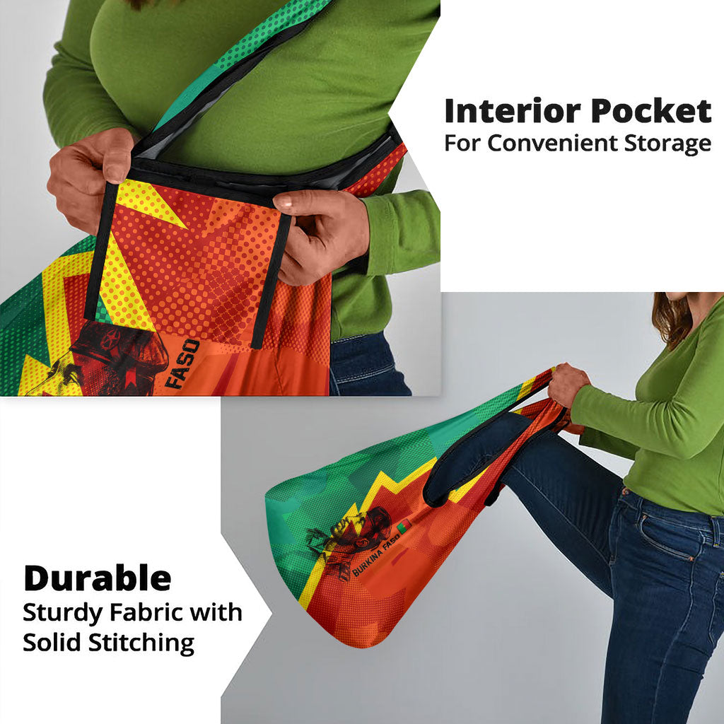 Burkina Faso Independence Day Thomas Sankara Grocery Bag Revolution Heritage Broken Chains Graphic