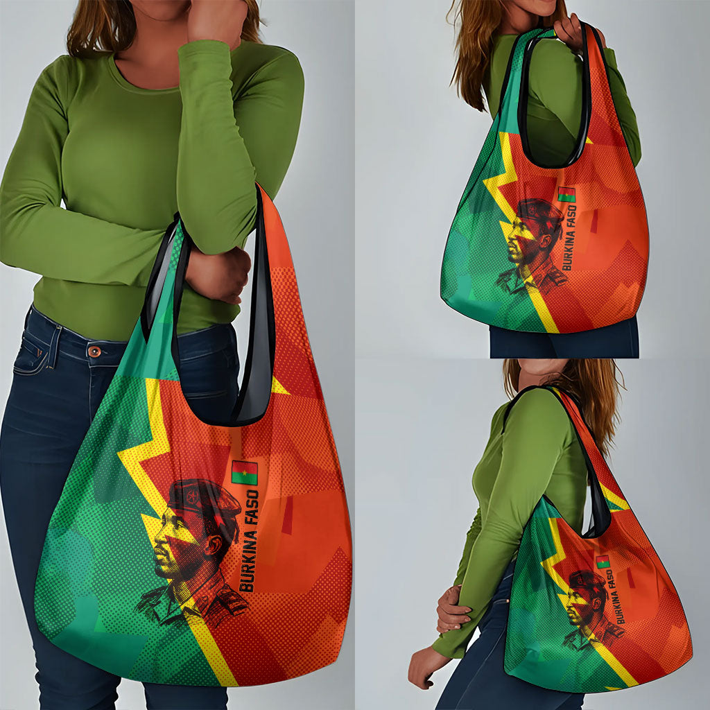 Burkina Faso Independence Day Thomas Sankara Grocery Bag Revolution Heritage Broken Chains Graphic