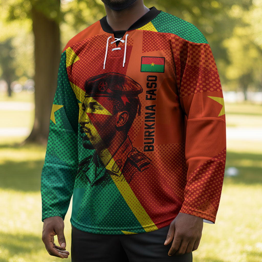 Burkina Faso Independence Day Thomas Sankara Hockey Jersey Revolution Heritage Broken Chains Graphic