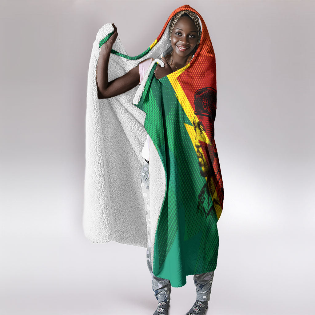 Burkina Faso Independence Day Thomas Sankara Hooded Blanket Revolution Heritage Broken Chains Graphic