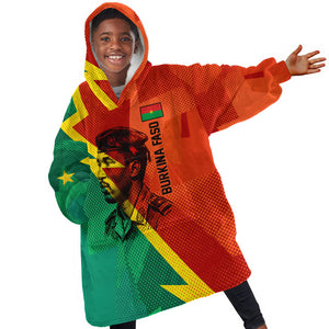 Burkina Faso Independence Day Thomas Sankara Kid Wearable Blanket Hoodie Revolution Heritage Broken Chains Graphic