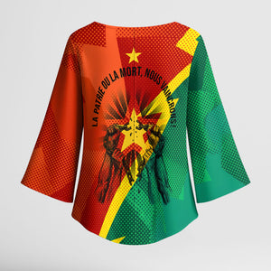 Burkina Faso Independence Day Thomas Sankara Kimono Sleeve Blouse Revolution Heritage Broken Chains Graphic