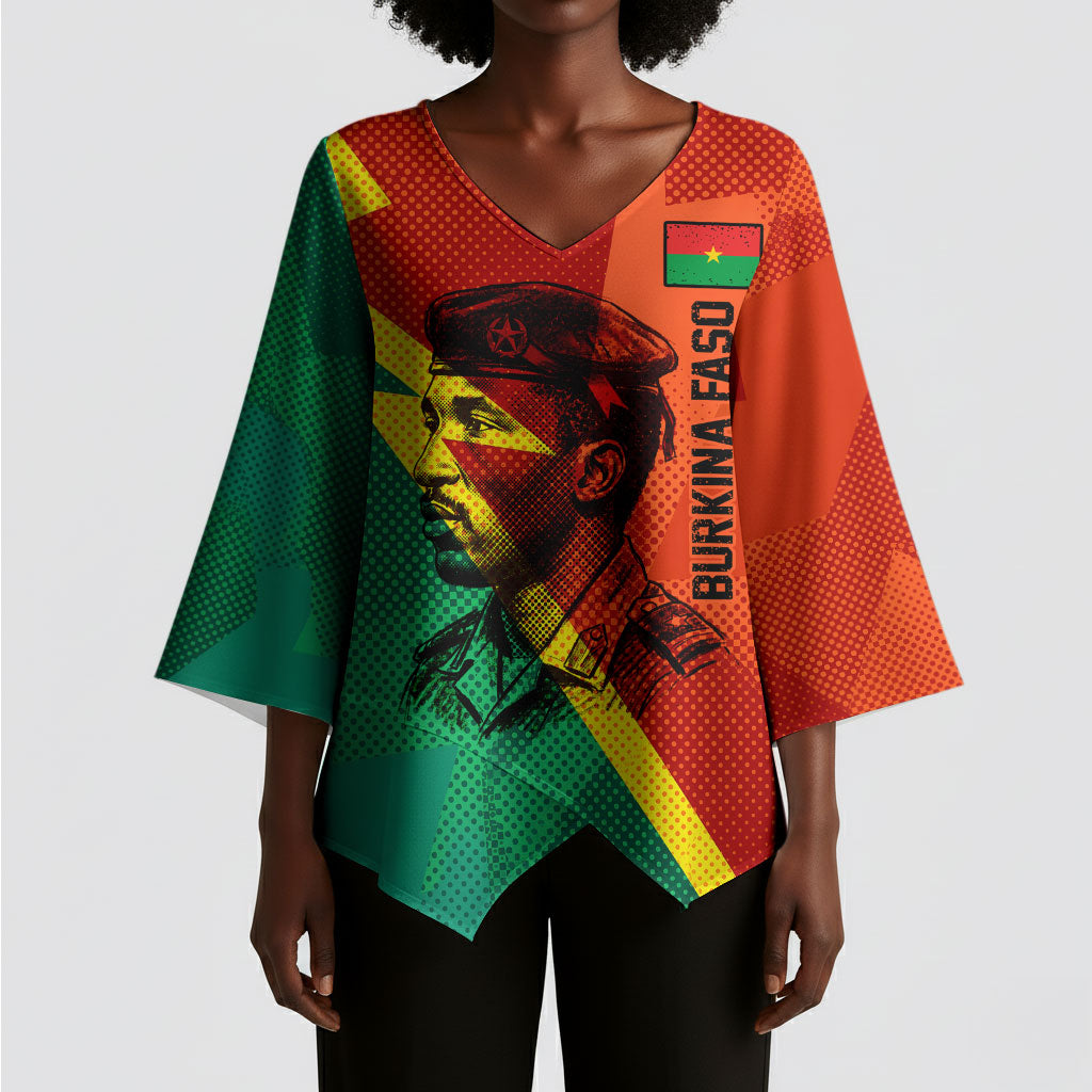 Burkina Faso Independence Day Thomas Sankara Kimono Sleeve Blouse Revolution Heritage Broken Chains Graphic