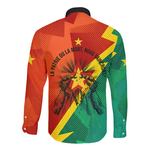 Burkina Faso Independence Day Thomas Sankara Long Sleeve Button Shirt Revolution Heritage Broken Chains Graphic