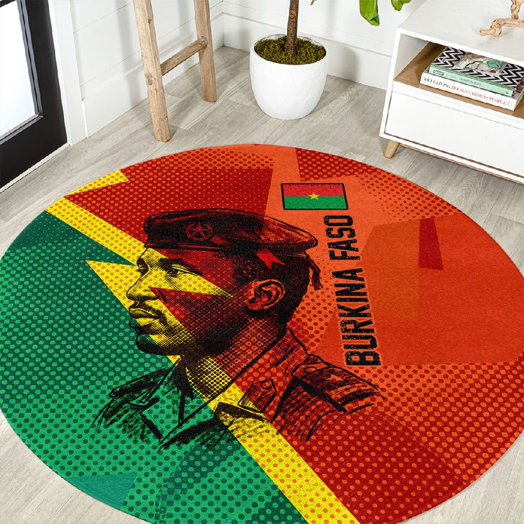 Burkina Faso Independence Day Thomas Sankara Round Carpet Revolution Heritage Broken Chains Graphic