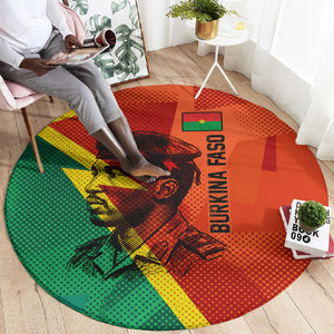 Burkina Faso Independence Day Thomas Sankara Round Carpet Revolution Heritage Broken Chains Graphic
