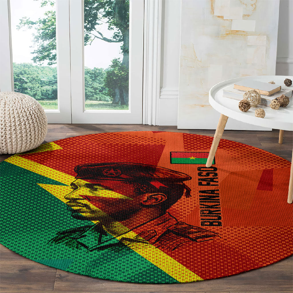 Burkina Faso Independence Day Thomas Sankara Round Carpet Revolution Heritage Broken Chains Graphic