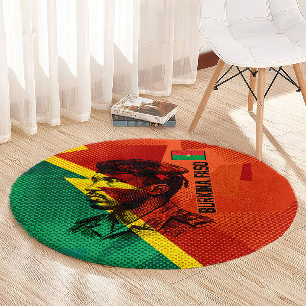 Burkina Faso Independence Day Thomas Sankara Round Carpet Revolution Heritage Broken Chains Graphic