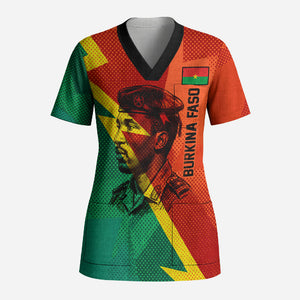 Burkina Faso Independence Day Thomas Sankara Scrub Top Revolution Heritage Broken Chains Graphic