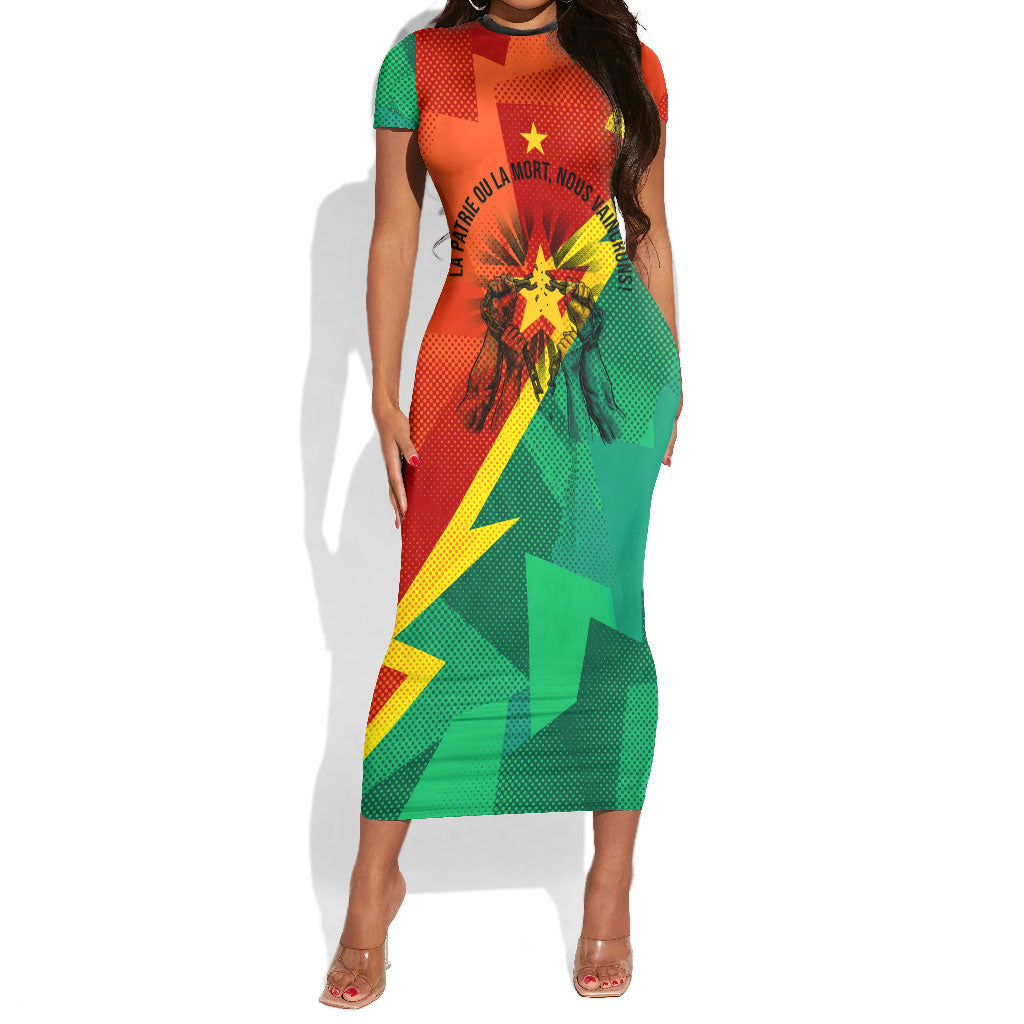 Burkina Faso Independence Day Thomas Sankara Short Sleeve Bodycon Dress Revolution Heritage Broken Chains Graphic