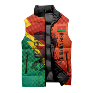 Burkina Faso Independence Day Thomas Sankara Sleeveless Puffer Jacket Revolution Heritage Broken Chains Graphic