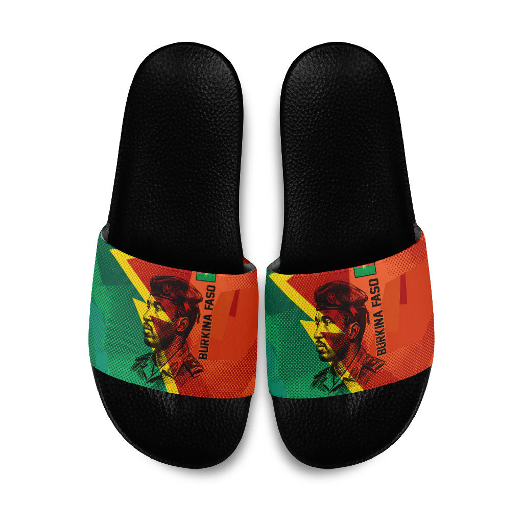 Burkina Faso Independence Day Thomas Sankara Slide Sandals Revolution Heritage Broken Chains Graphic