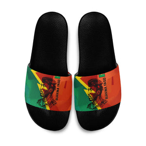 Burkina Faso Independence Day Thomas Sankara Slide Sandals Revolution Heritage Broken Chains Graphic
