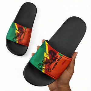 Burkina Faso Independence Day Thomas Sankara Slide Sandals Revolution Heritage Broken Chains Graphic