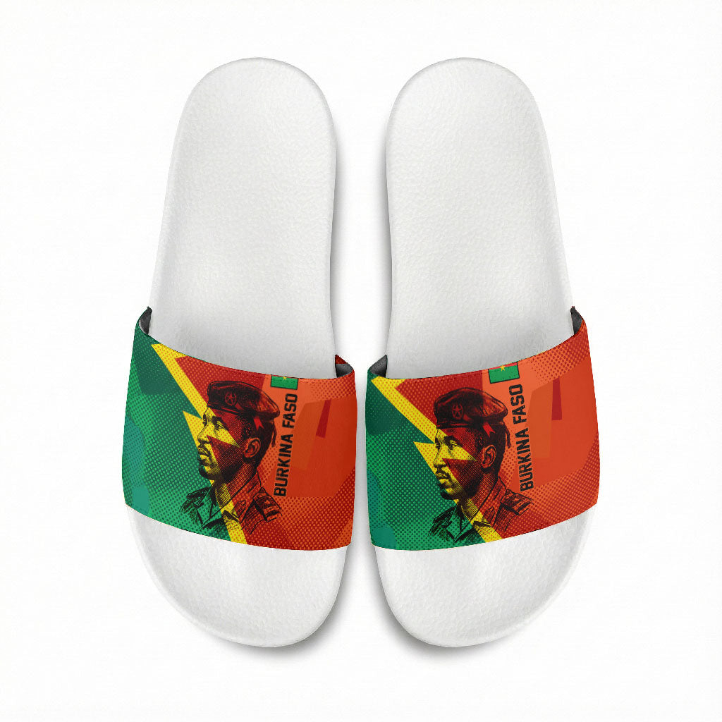 Burkina Faso Independence Day Thomas Sankara Slide Sandals Revolution Heritage Broken Chains Graphic