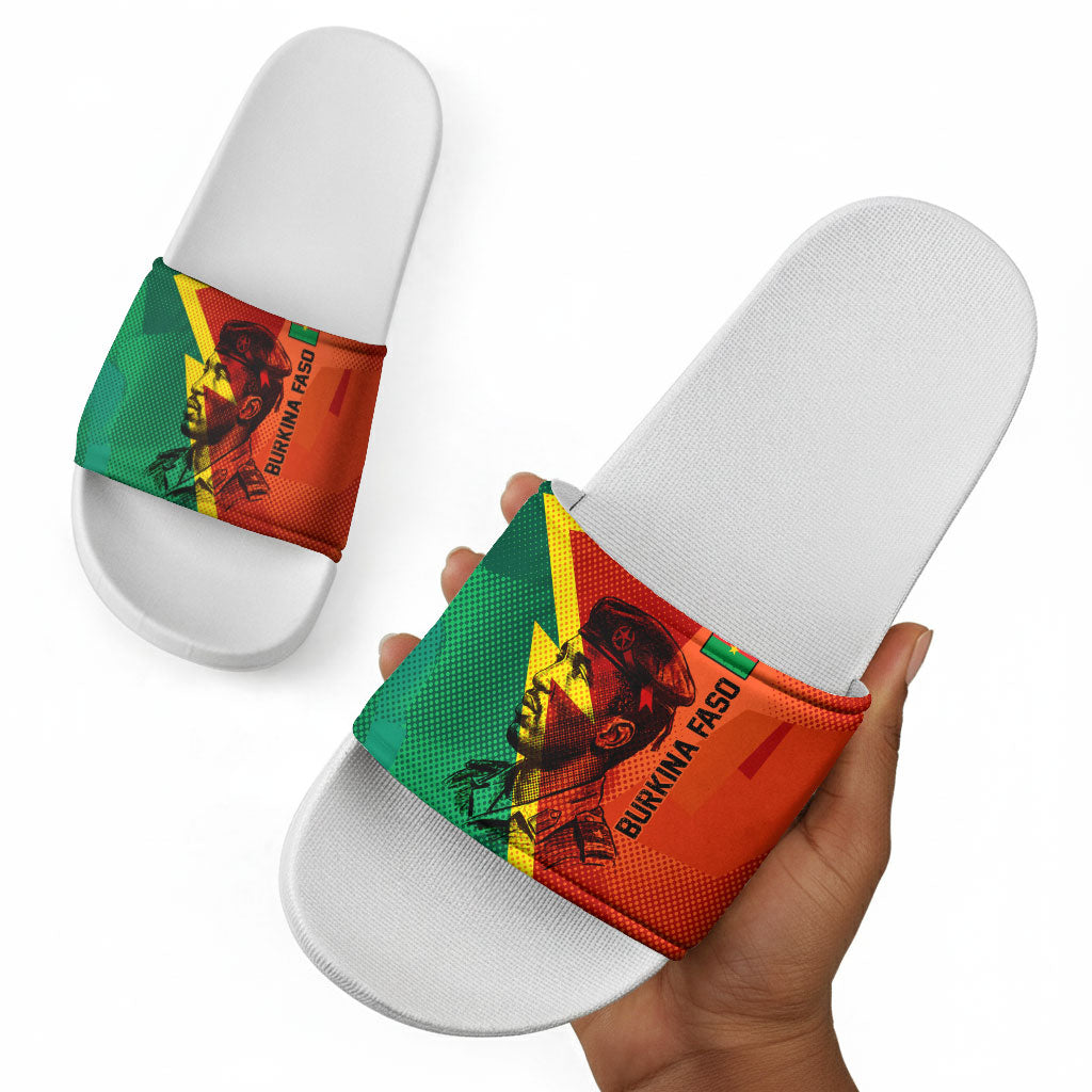 Burkina Faso Independence Day Thomas Sankara Slide Sandals Revolution Heritage Broken Chains Graphic
