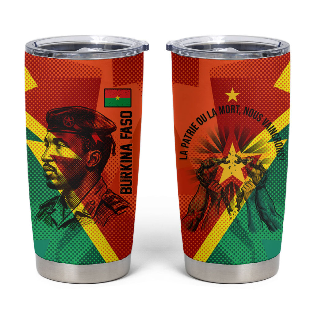 Burkina Faso Independence Day Thomas Sankara Tumbler Cup Revolution Heritage Broken Chains Graphic