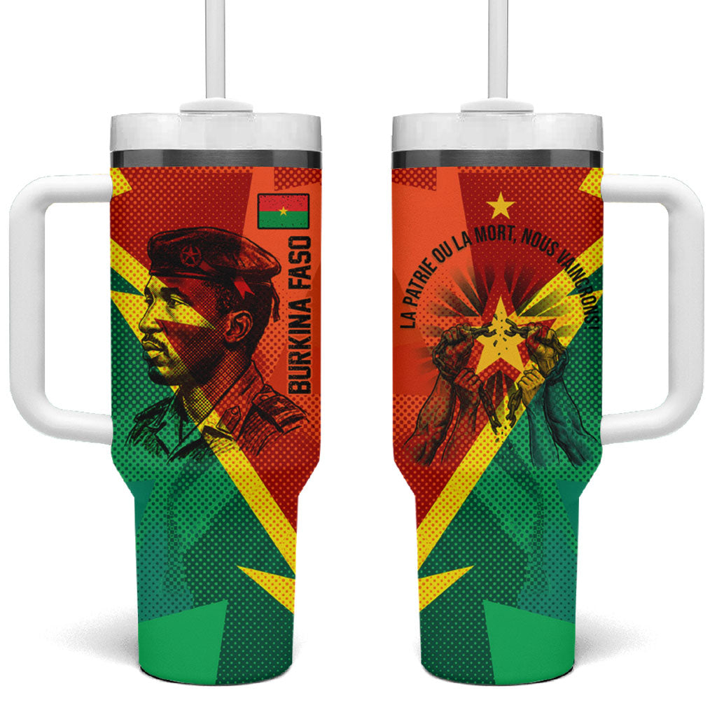 Burkina Faso Independence Day Thomas Sankara Tumbler With Handle Revolution Heritage Broken Chains Graphic