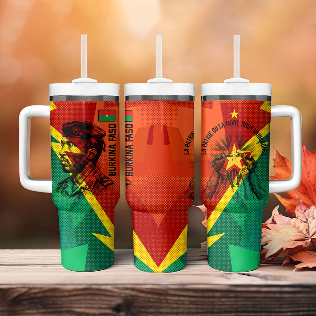 Burkina Faso Independence Day Thomas Sankara Tumbler With Handle Revolution Heritage Broken Chains Graphic