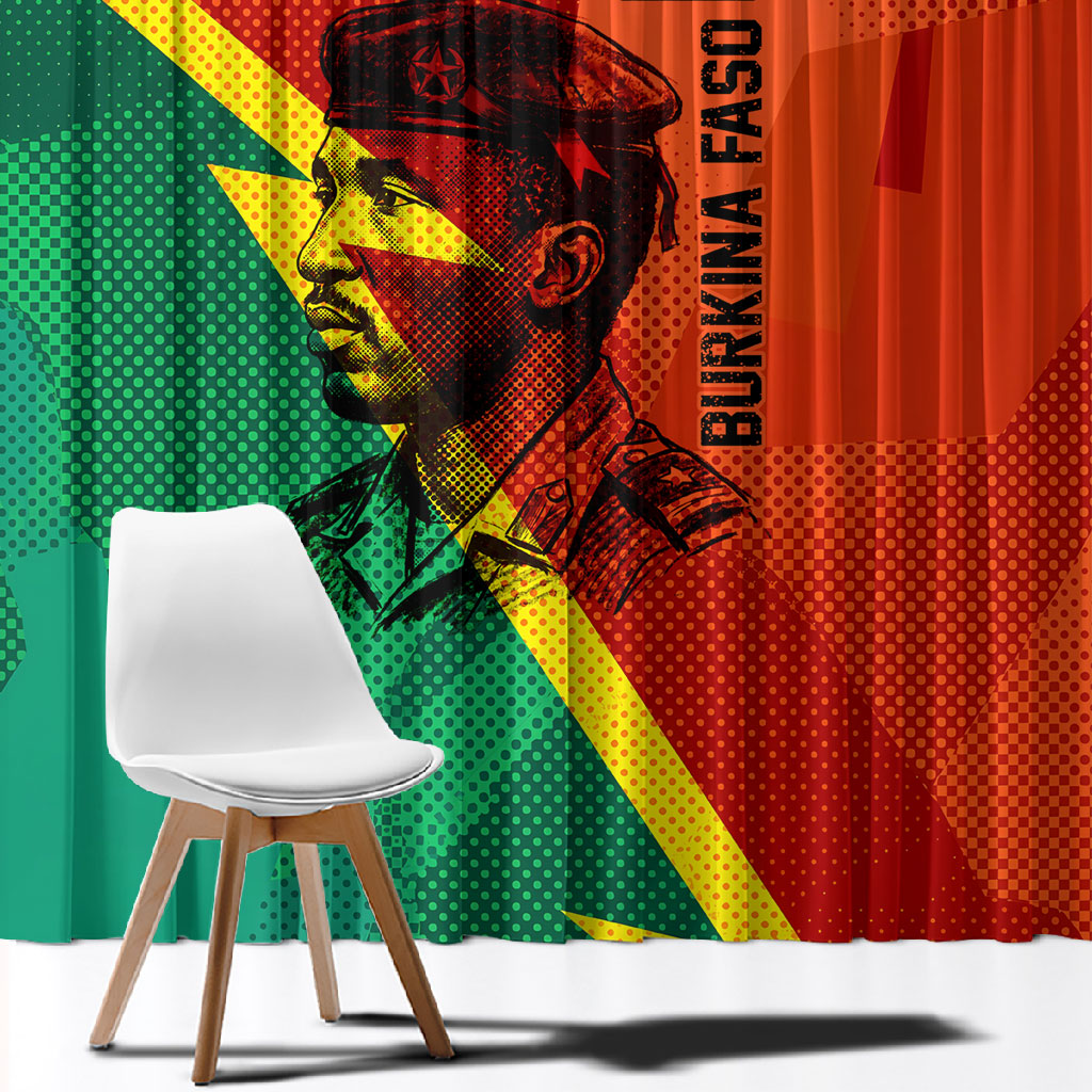 Burkina Faso Independence Day Thomas Sankara Window Curtain Revolution Heritage Broken Chains Graphic