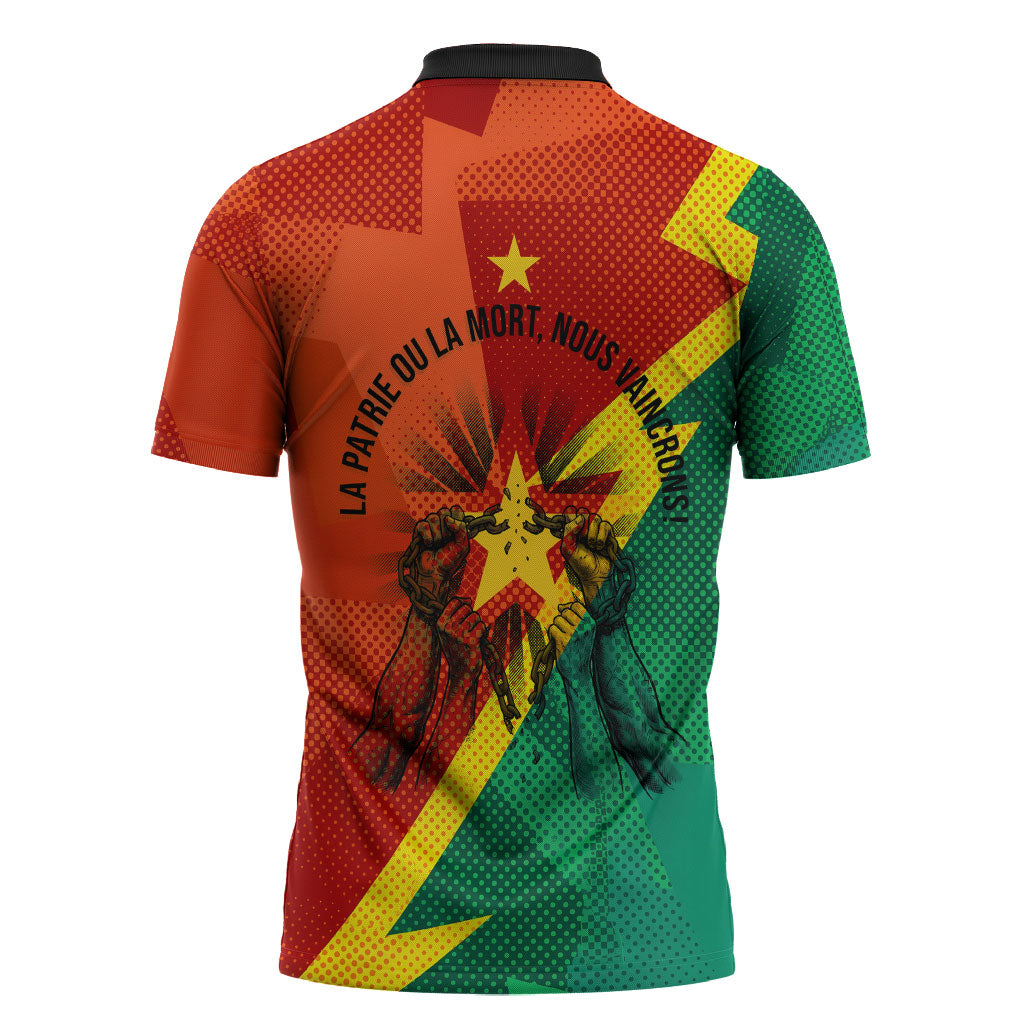 Burkina Faso Independence Day Thomas Sankara Zipper Polo Shirt Revolution Heritage Broken Chains Graphic