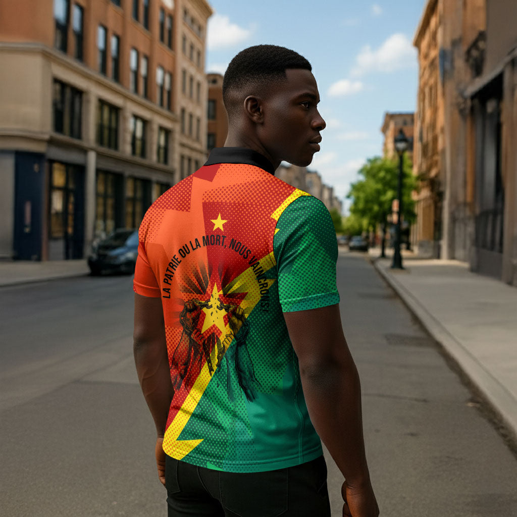 Burkina Faso Independence Day Thomas Sankara Zipper Polo Shirt Revolution Heritage Broken Chains Graphic