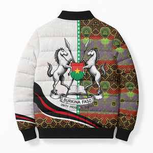 Burkina Faso Independence Day Coat Of Arms Bomber Puffer Jacket National Stallion Shield