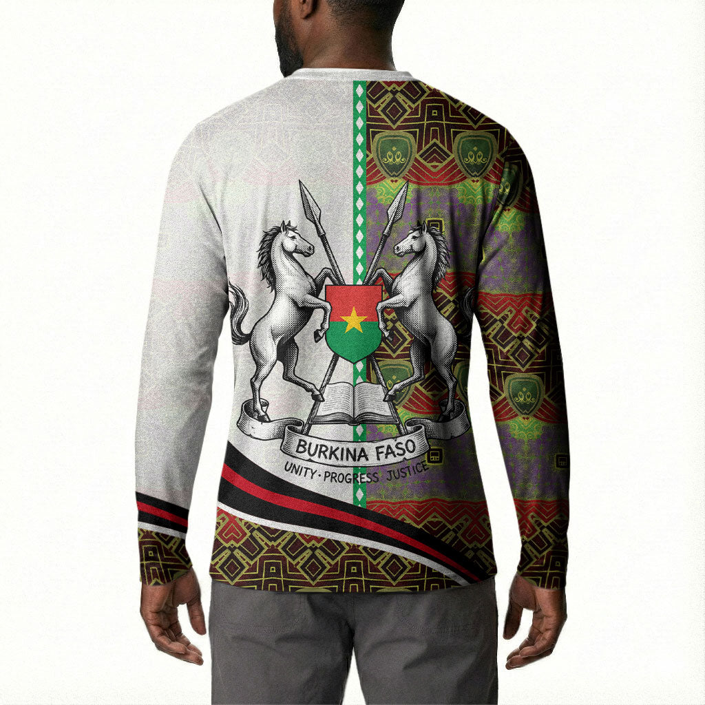 Burkina Faso Independence Day Coat Of Arms Button Sweatshirt National Stallion Shield
