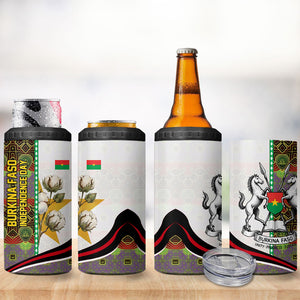 Burkina Faso Independence Day Coat Of Arms 4 in 1 Can Cooler Tumbler National Stallion Shield