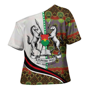 Burkina Faso Independence Day Coat Of Arms Cross Shoulder Shirt National Stallion Shield
