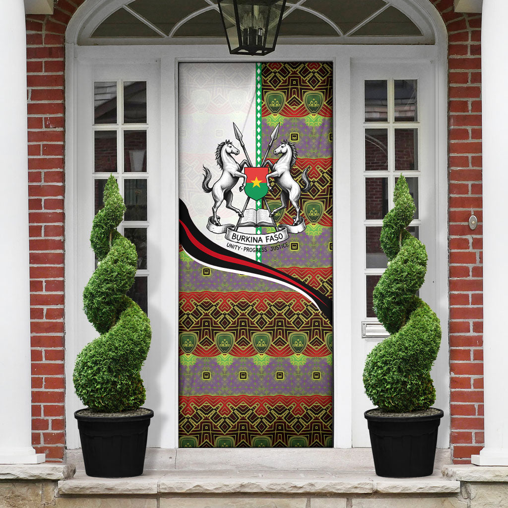 Burkina Faso Independence Day Coat Of Arms Door Cover National Stallion Shield