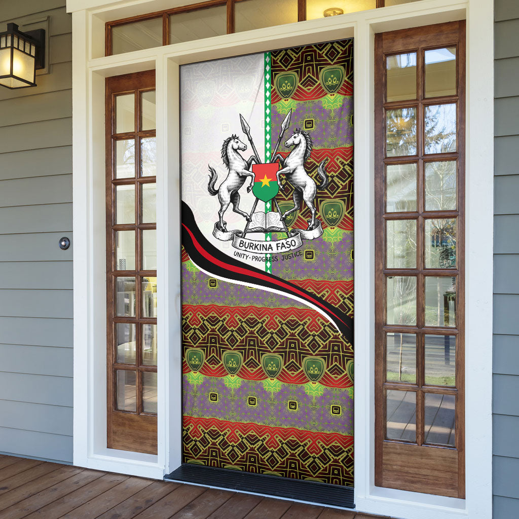 Burkina Faso Independence Day Coat Of Arms Door Cover National Stallion Shield