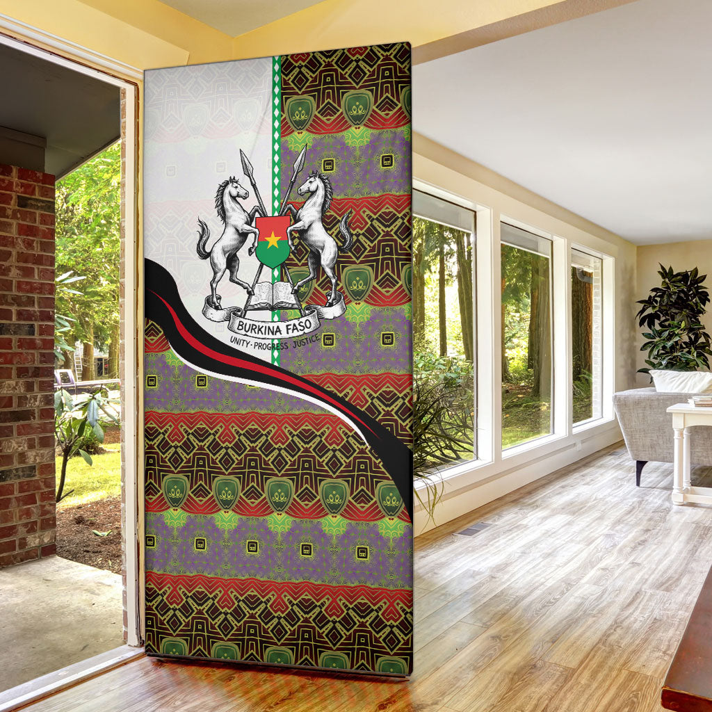 Burkina Faso Independence Day Coat Of Arms Door Cover National Stallion Shield