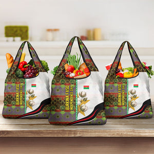 Burkina Faso Independence Day Coat Of Arms Grocery Bag National Stallion Shield