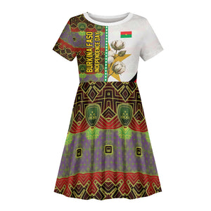 Burkina Faso Independence Day Coat Of Arms Kid Short Sleeve Dress National Stallion Shield