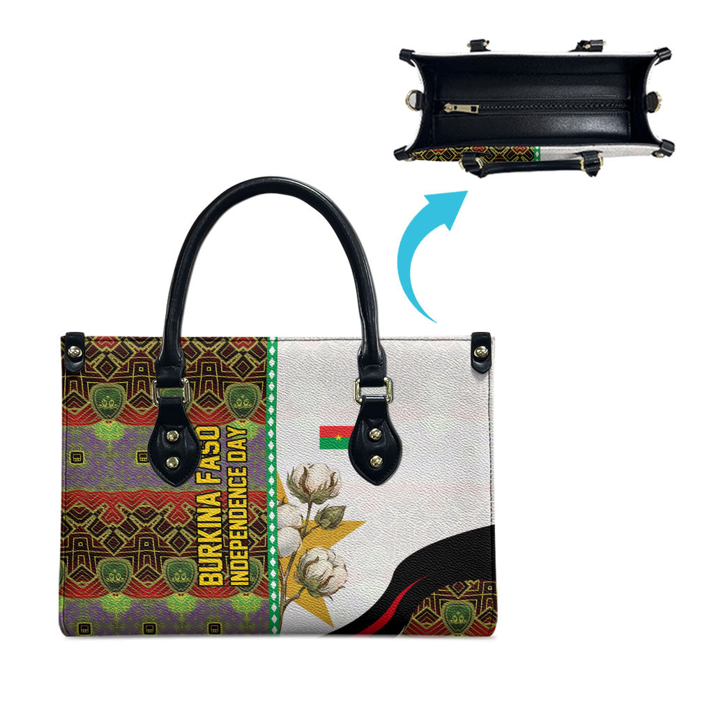 Burkina Faso Independence Day Coat Of Arms Leather Bag National Stallion Shield