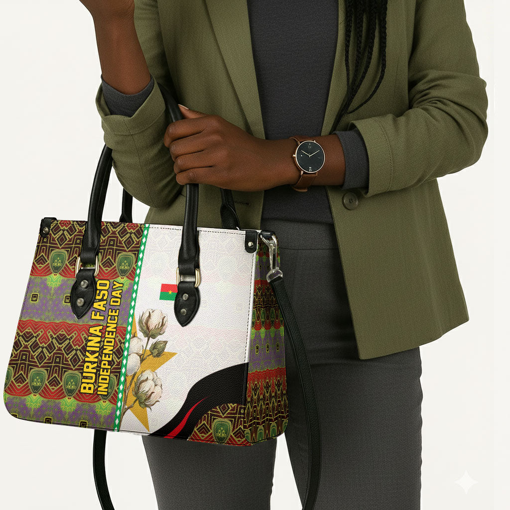 Burkina Faso Independence Day Coat Of Arms Leather Bag National Stallion Shield