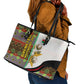 Burkina Faso Independence Day Coat Of Arms Leather Tote Bag National Stallion Shield