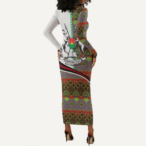 Burkina Faso Independence Day Coat Of Arms Long Sleeve Bodycon Dress National Stallion Shield