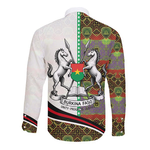 Burkina Faso Independence Day Coat Of Arms Long Sleeve Button Shirt National Stallion Shield