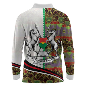 Burkina Faso Independence Day Coat Of Arms Long Sleeve Polo Shirt National Stallion Shield