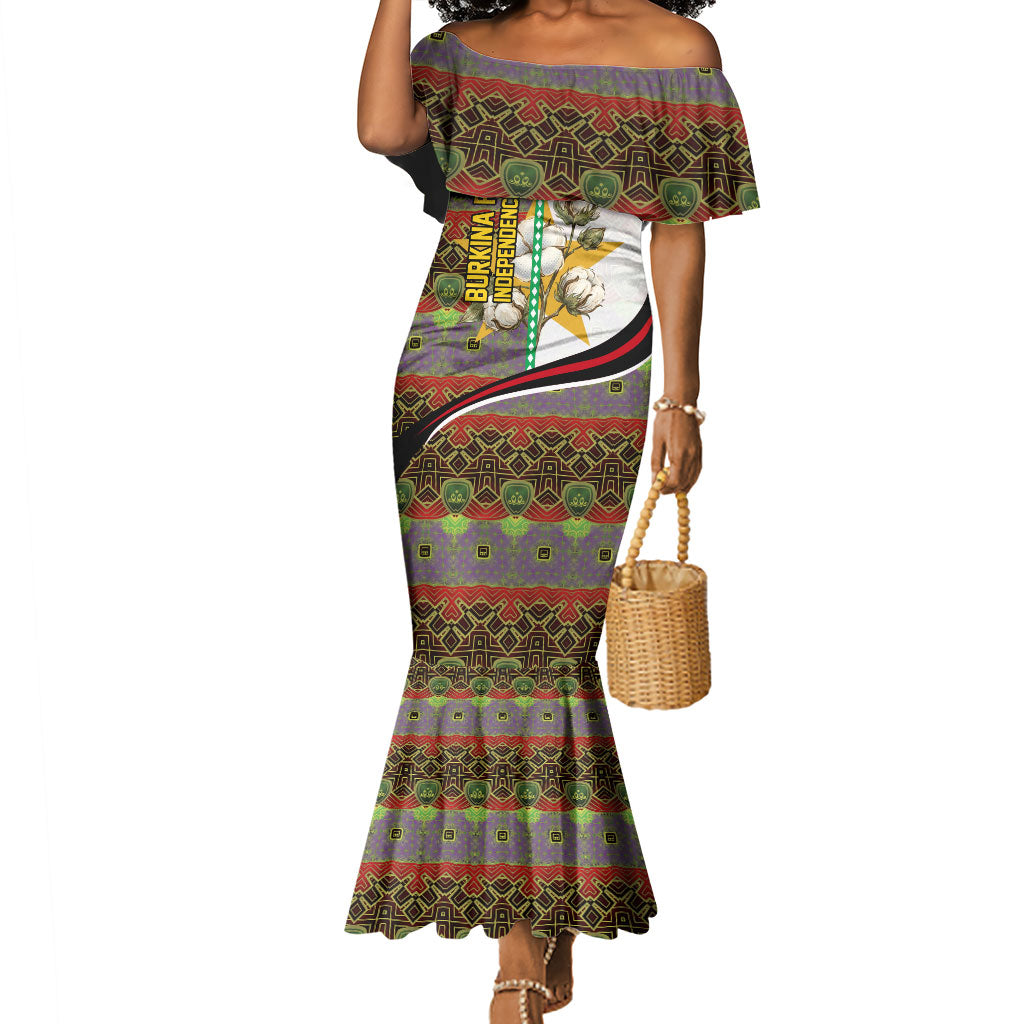 Burkina Faso Independence Day Coat Of Arms Mermaid Dress National Stallion Shield