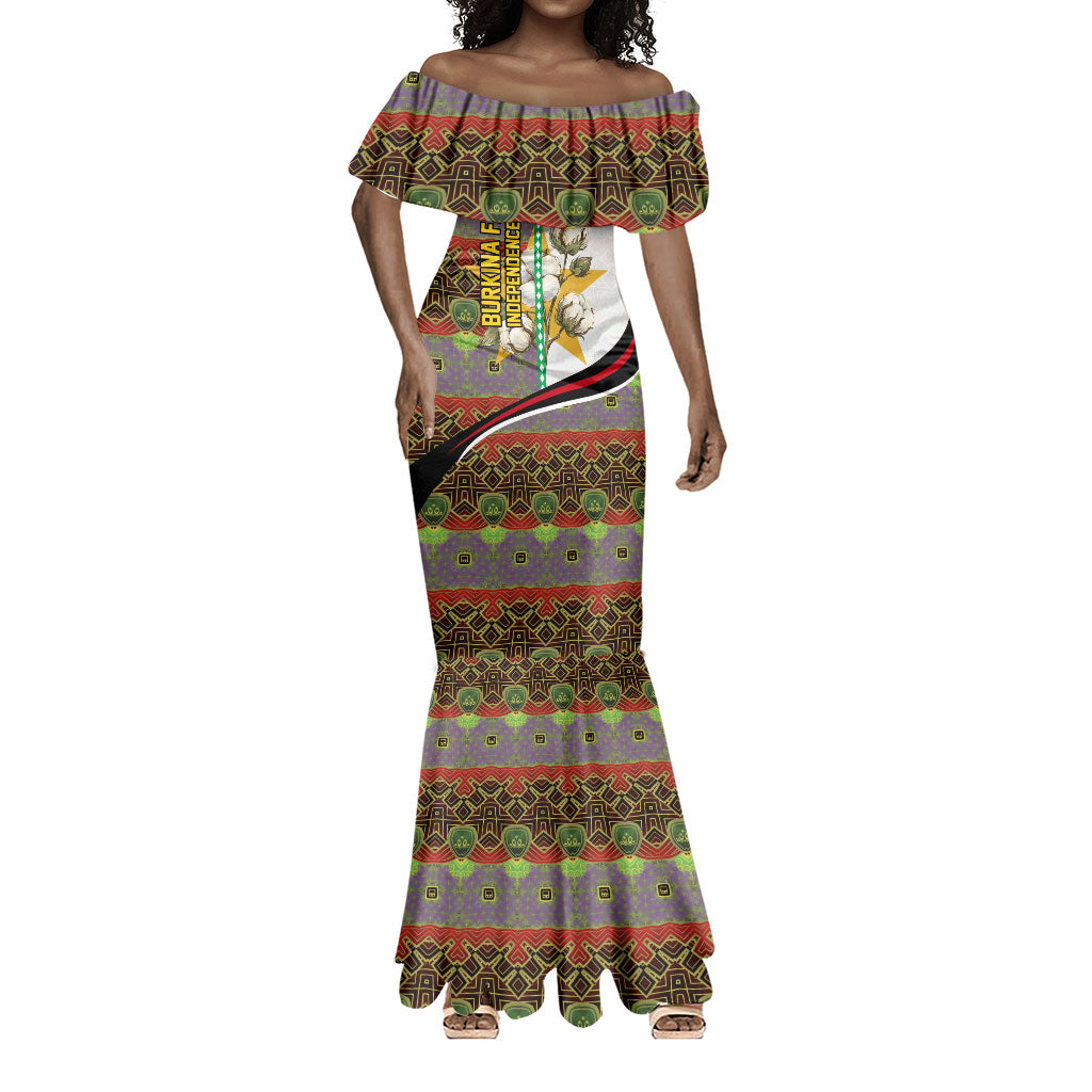 Burkina Faso Independence Day Coat Of Arms Mermaid Dress National Stallion Shield