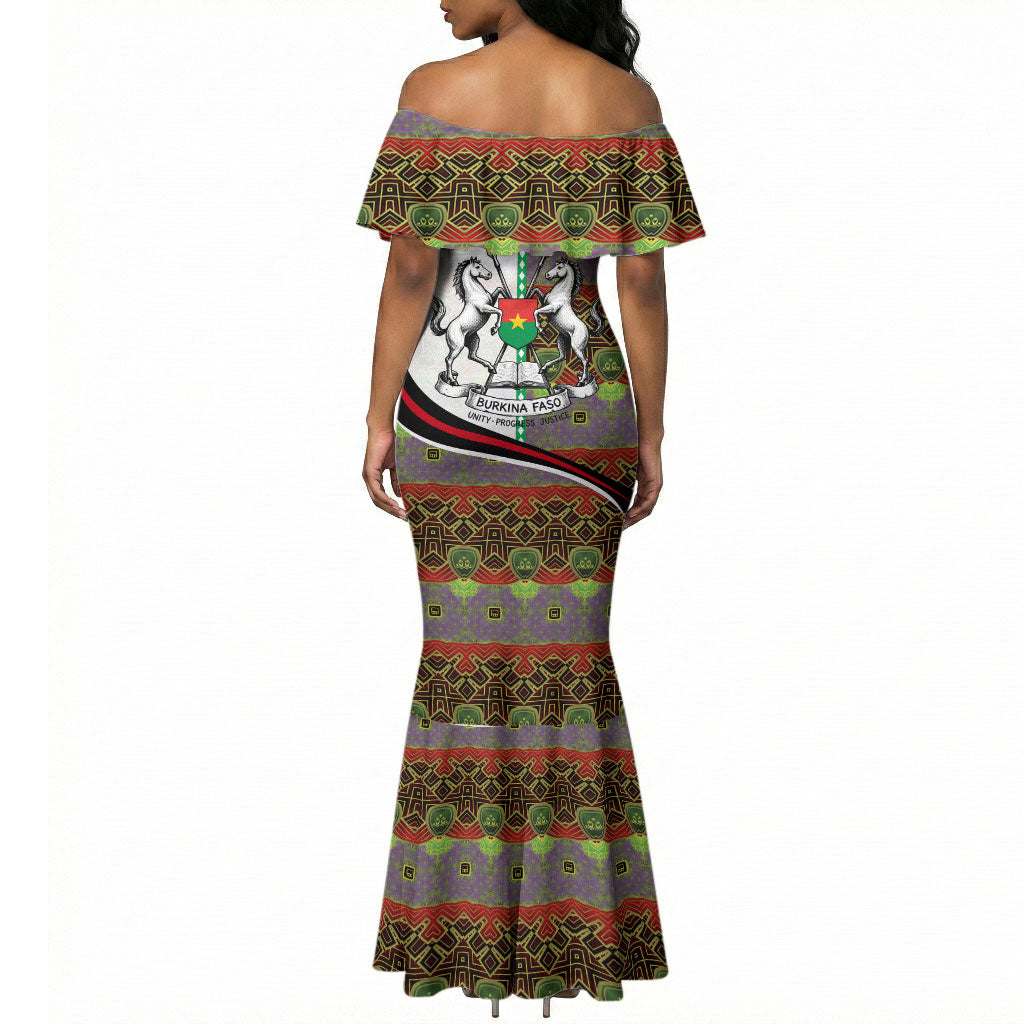 Burkina Faso Independence Day Coat Of Arms Mermaid Dress National Stallion Shield