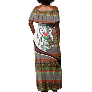 Burkina Faso Independence Day Coat Of Arms Off Shoulder Maxi Dress National Stallion Shield